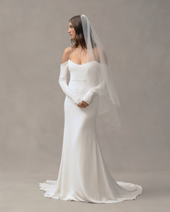 Cascade Veil with Horsehair Trim