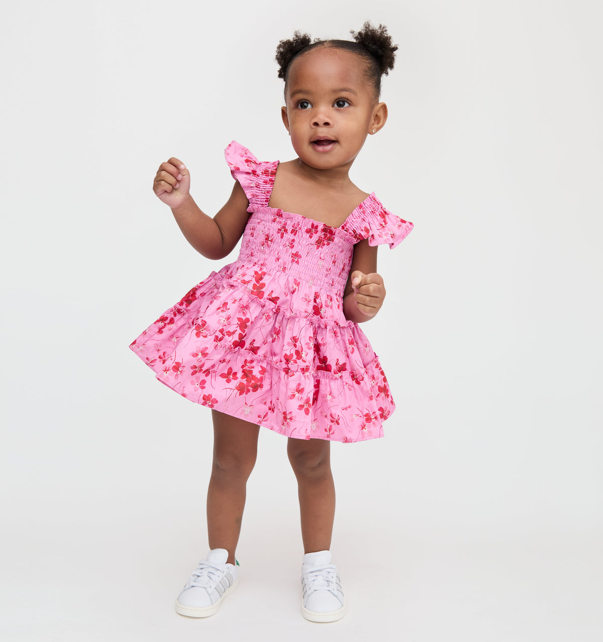 The Baby Ellie Nap Dress in Pink Sweet Peas