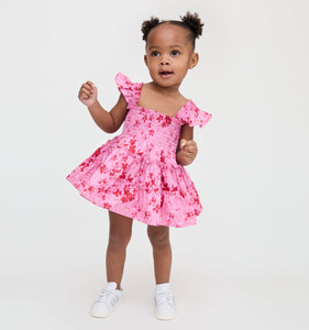 The Baby Ellie Nap Dress in Pink Sweet Peas
