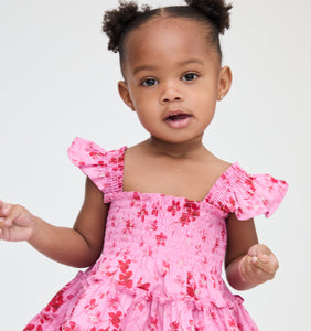 The Baby Ellie Nap Dress in Pink Sweet Peas