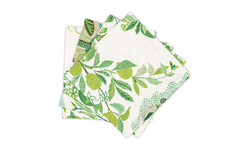 Matouk Schumacher Citrus Garden Napkin in Grass, Set of 4