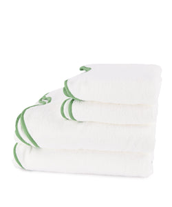 Classic Rebecca Udall, Amelia Scalloped Luxury Cotton Bath Towel Bundle, White / Green