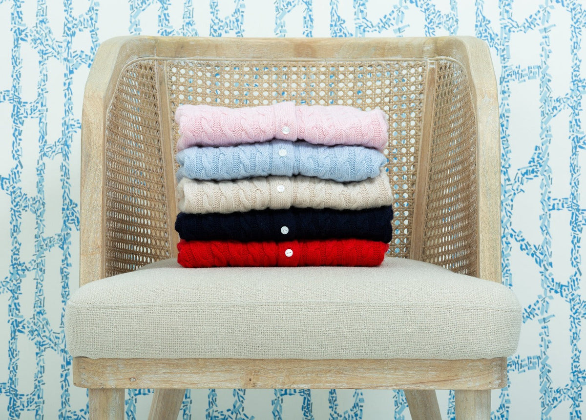 Little English classic cashmere cardigans, traditional sweaters for children, light blue cashmere cardigan