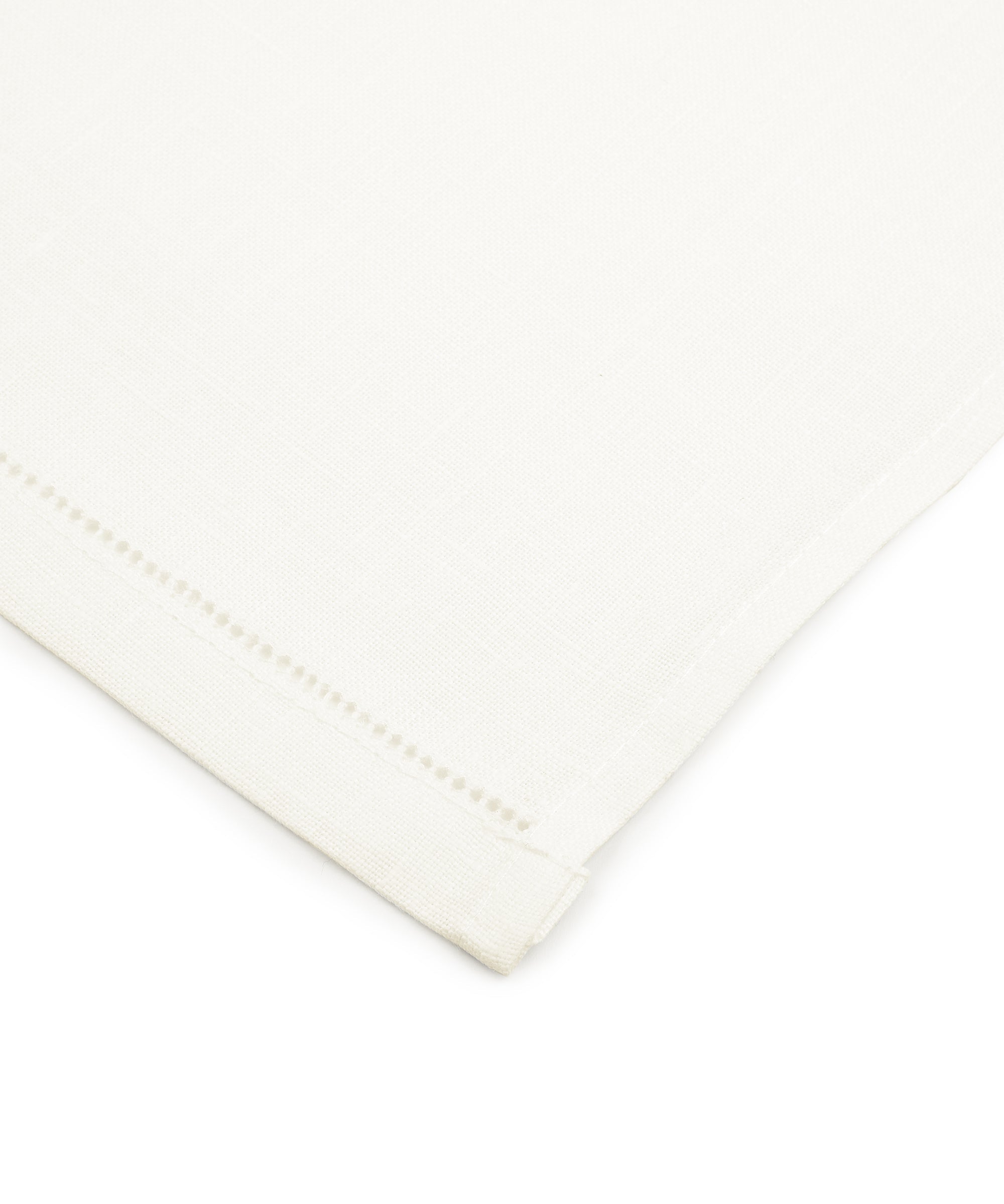 Rebecca Udall, Classic Hemstitch Detailed Linen Hand Towel, White