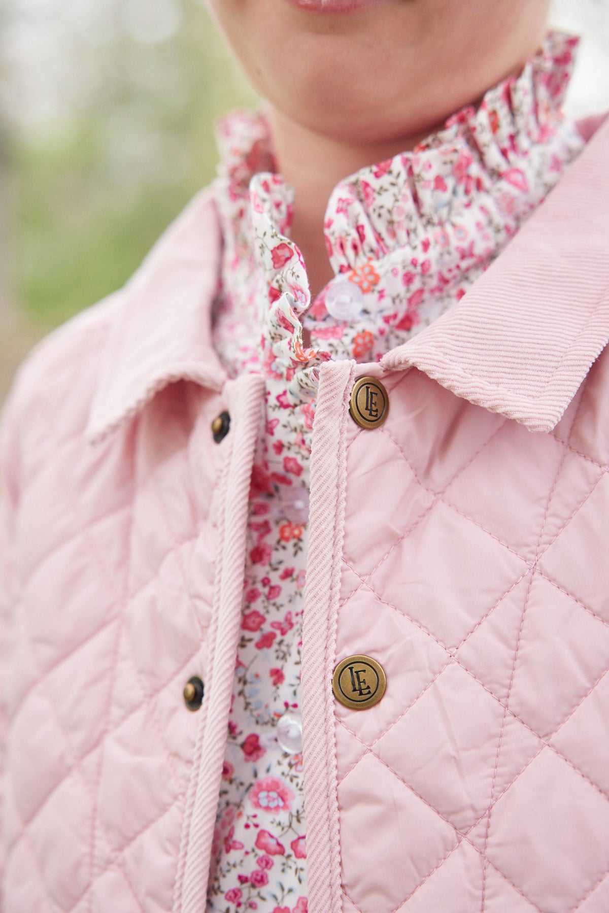 Little English classic quilted jacket for girls, traditional 