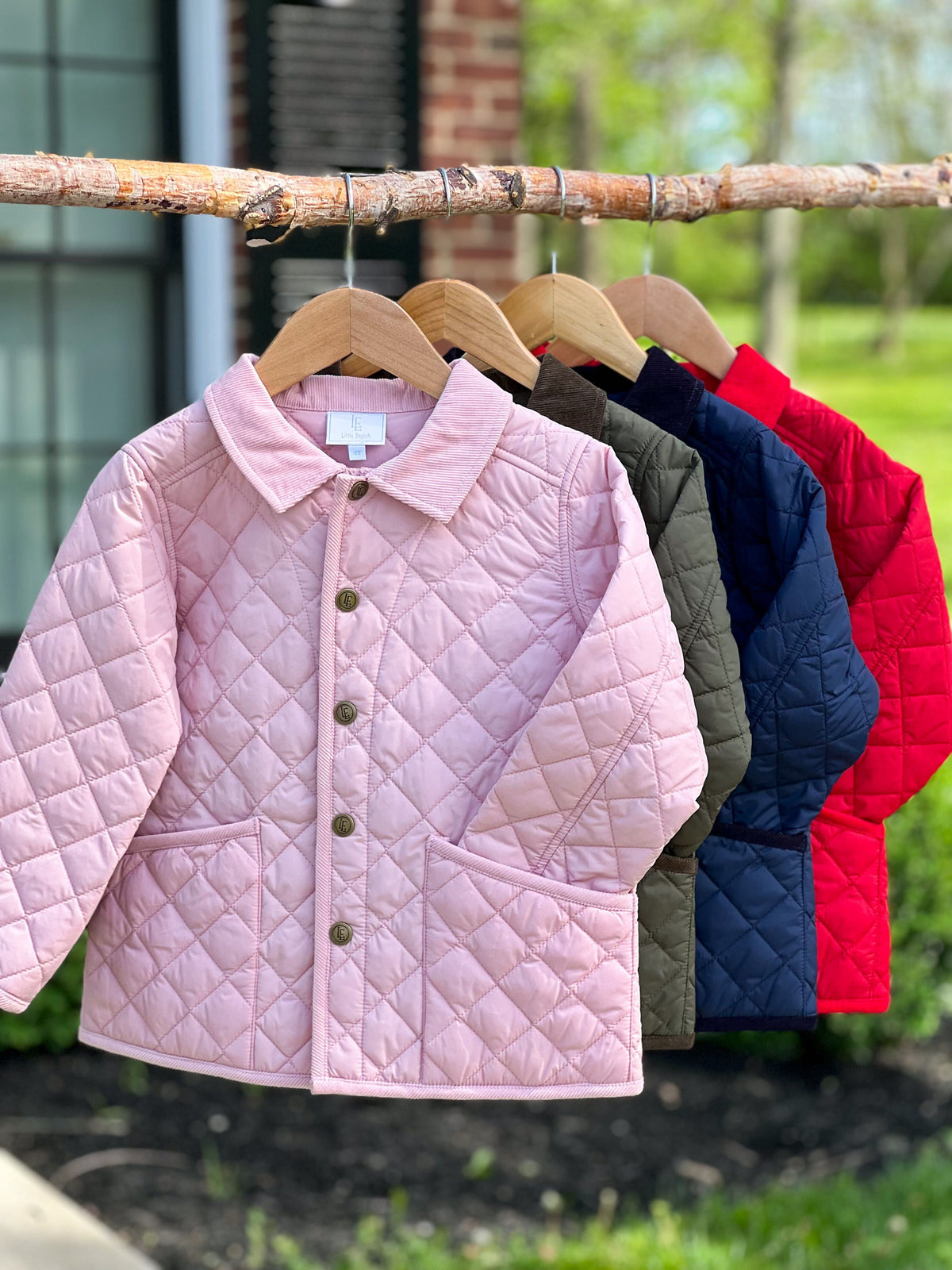 Little English classic quilted jacket for girls, traditional 