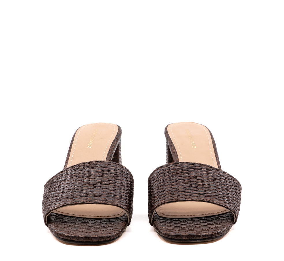 Claudia Brown Raffia Mule