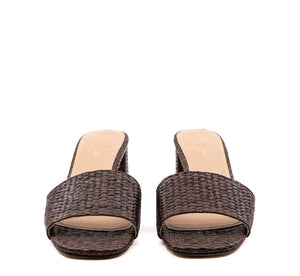 Claudia Brown Raffia Mule