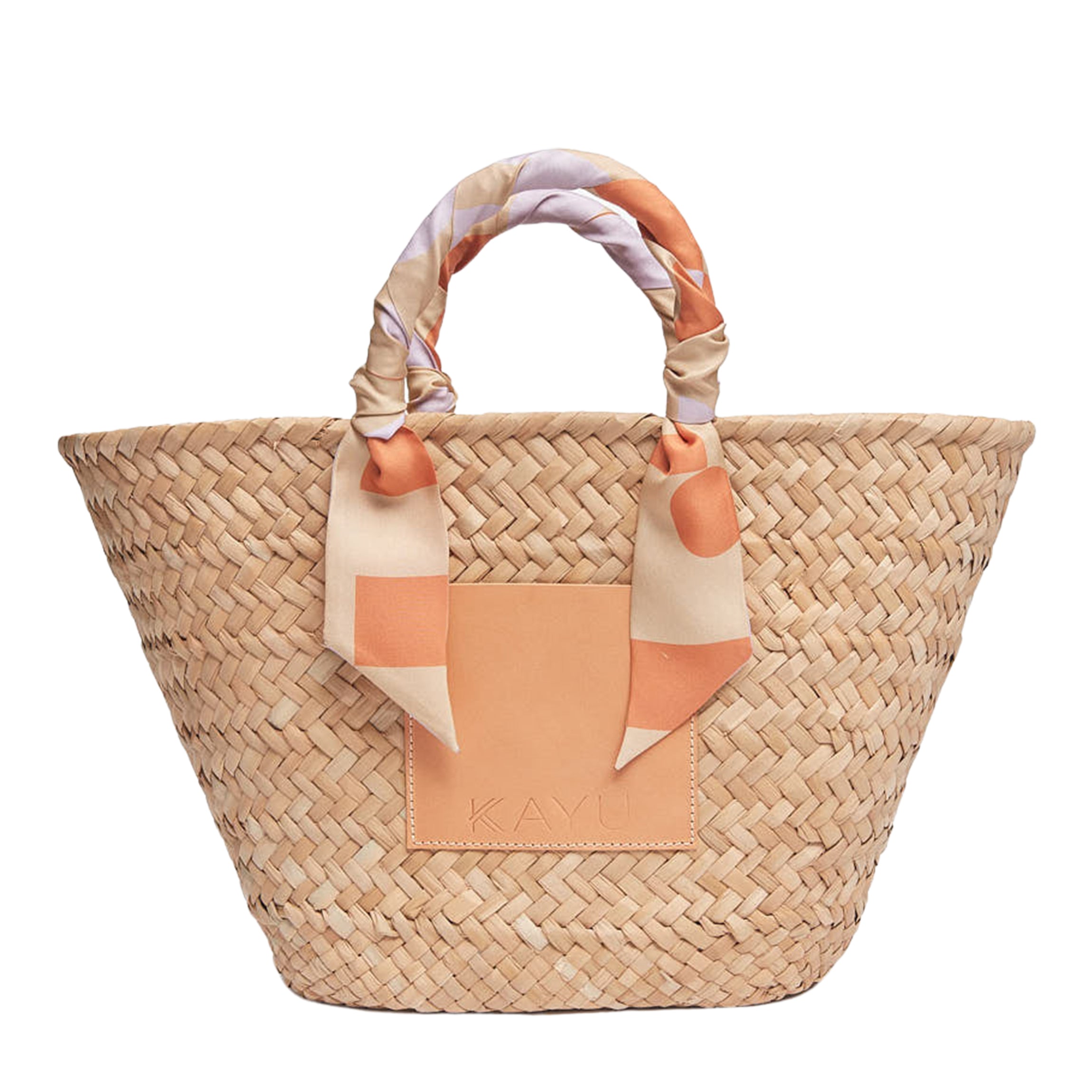 Clementine Straw Scarf Tote Bag