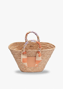 Clementine Straw Scarf Tote Bag