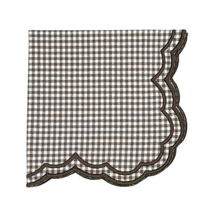 Luxury embroidered brown gingham napkin