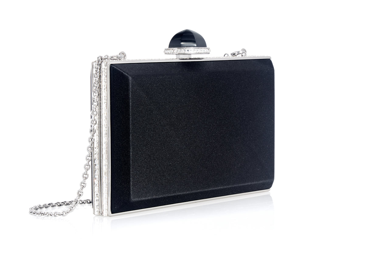 Skylar Satin Handbag in Black