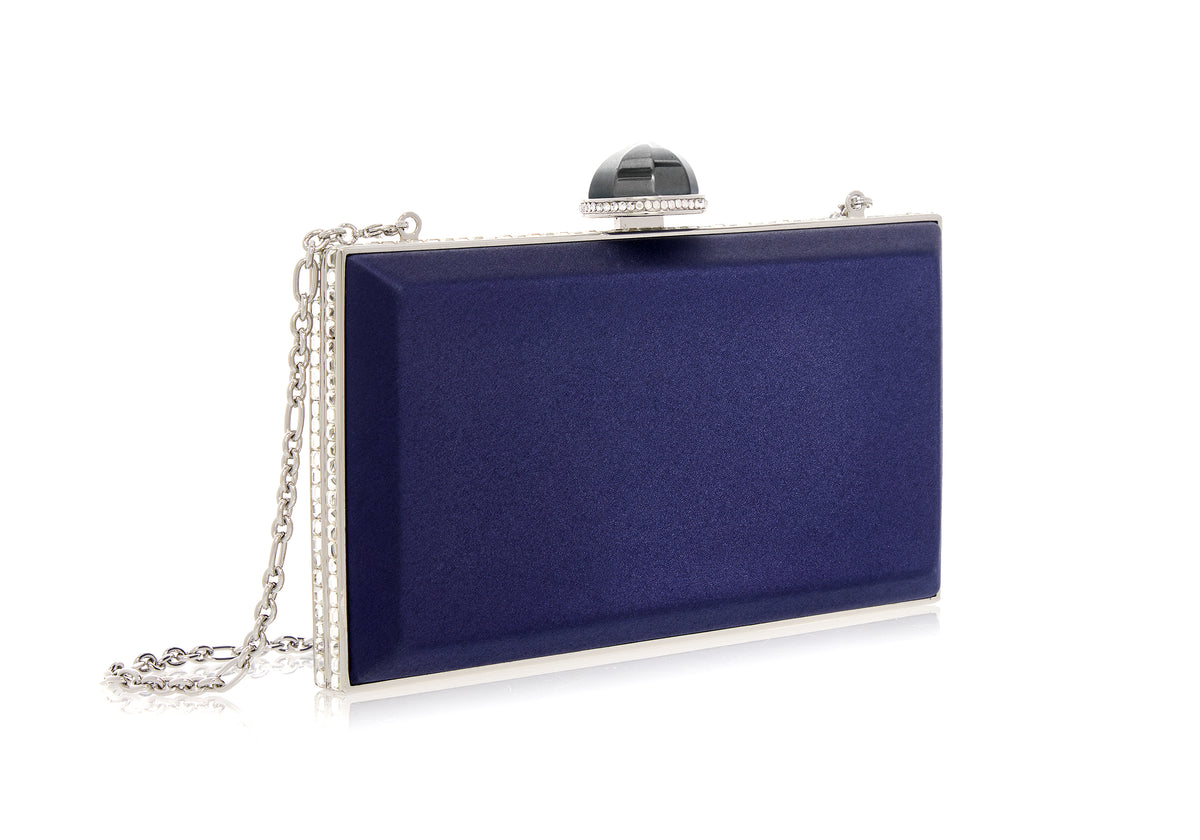 Skylar Satin Handbag in Navy