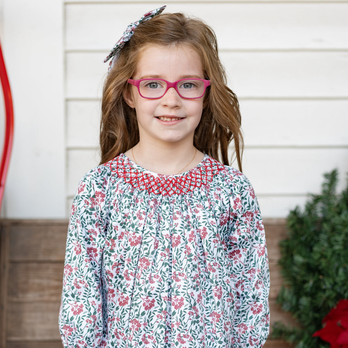 Aspen Girl Dress in Holly Berry