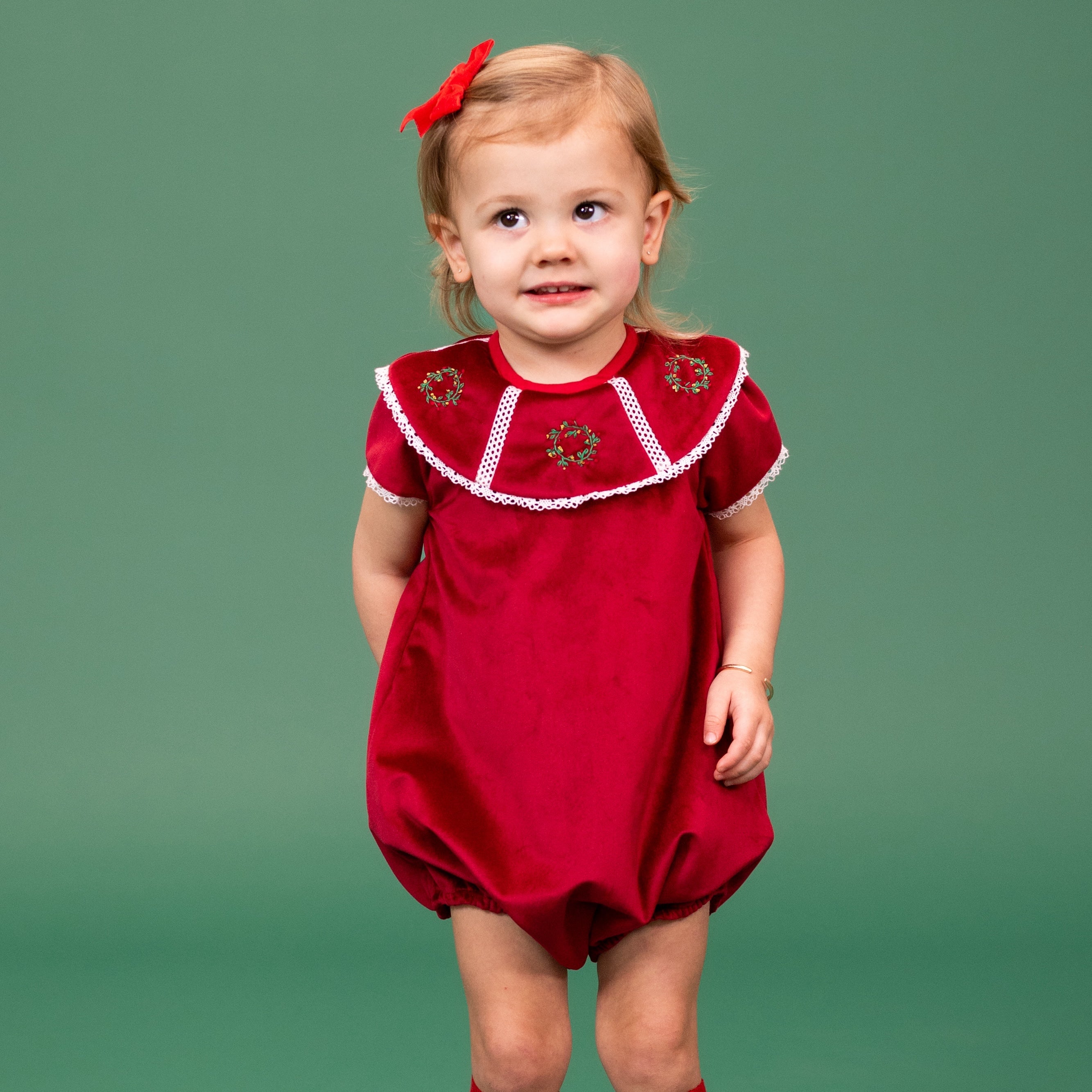 Avery Girl Bubble in Red Velvet