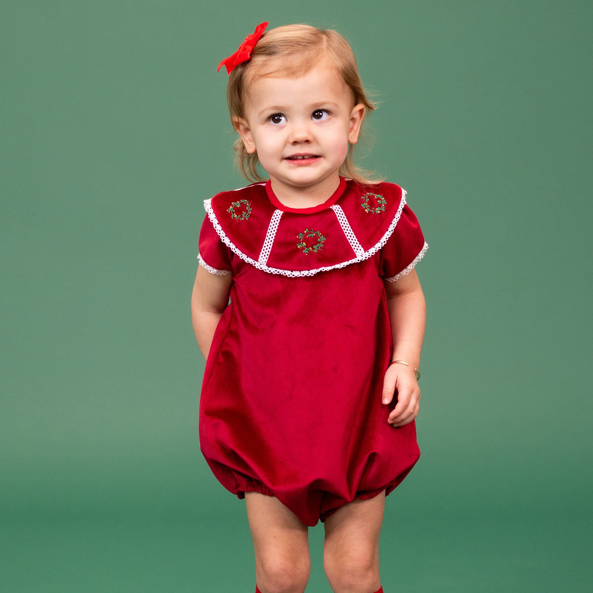 Avery Girl Bubble in Red Velvet