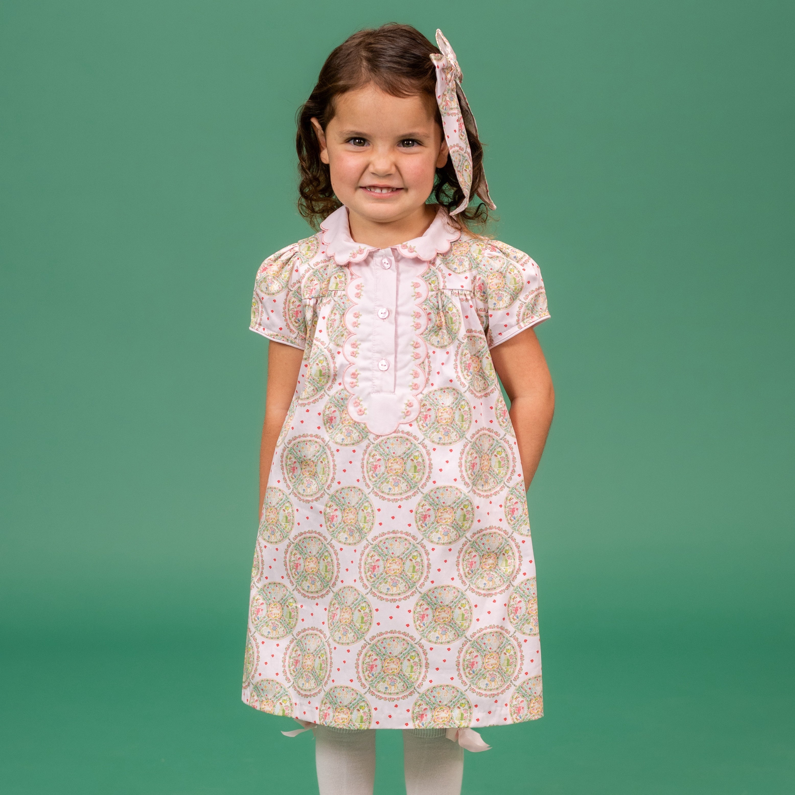 Faith Girl Dress in Pink Nativity