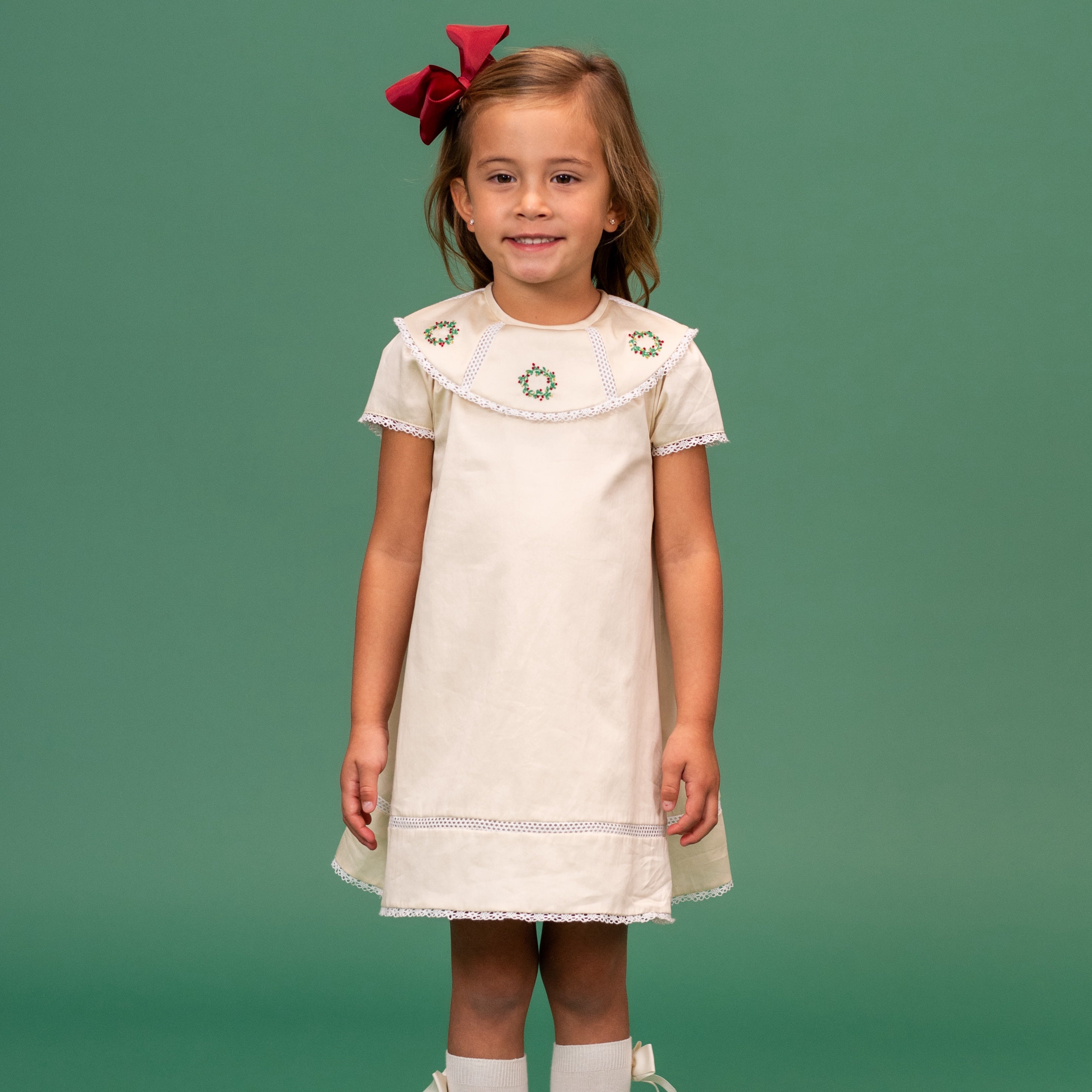 Avery Girl Dress in Cream