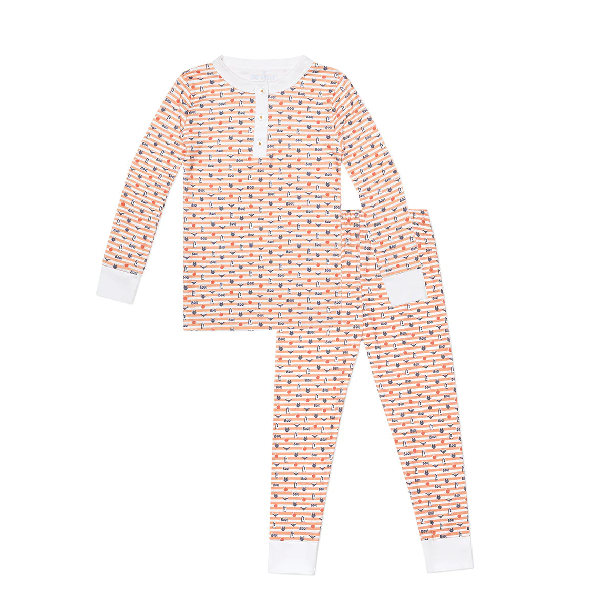Boo! Halloween Two-Piece Kids Henley Pajamas