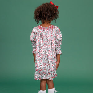 Aspen Girl Dress in Holly Berry