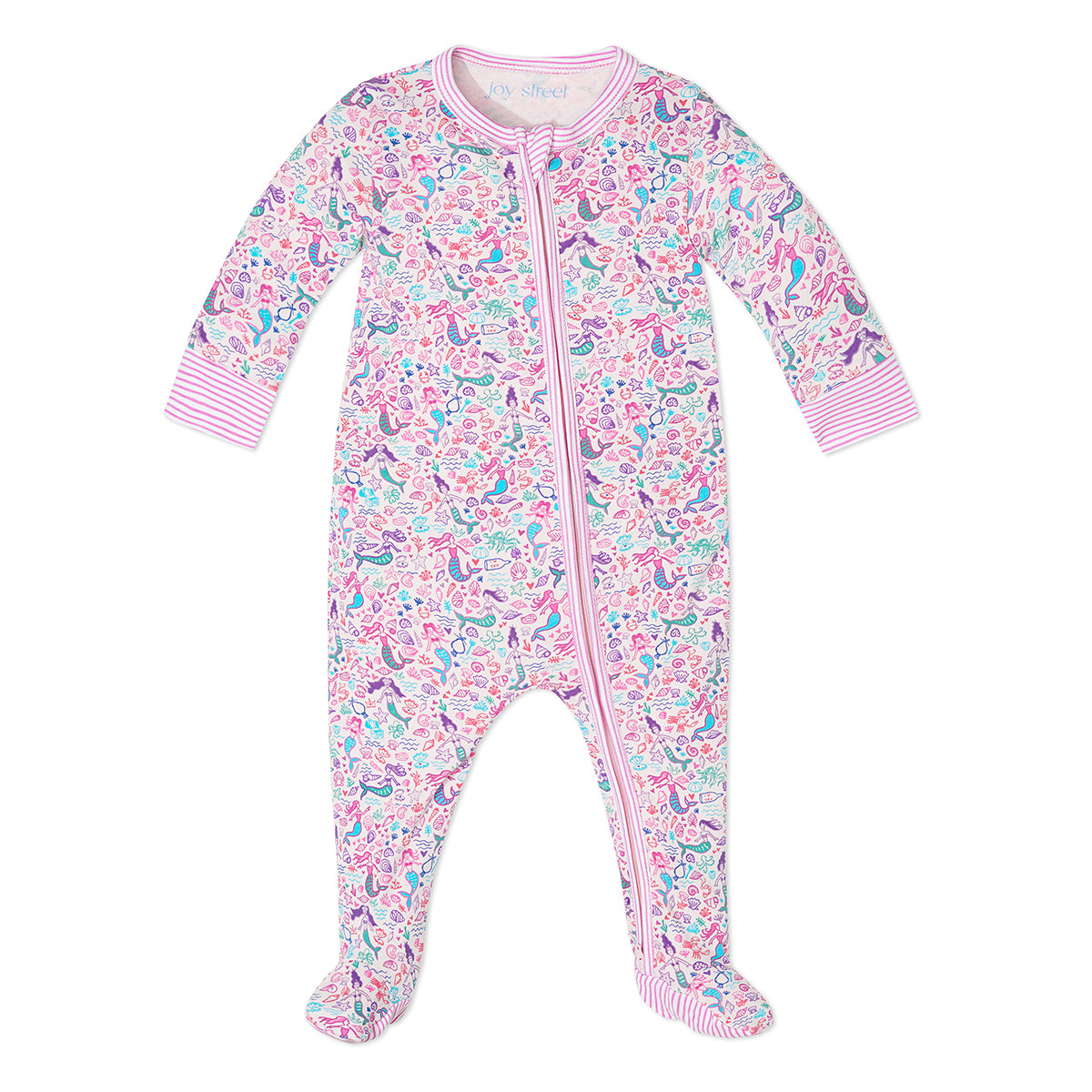 Baby Mermaids Zip Onesie in Pink