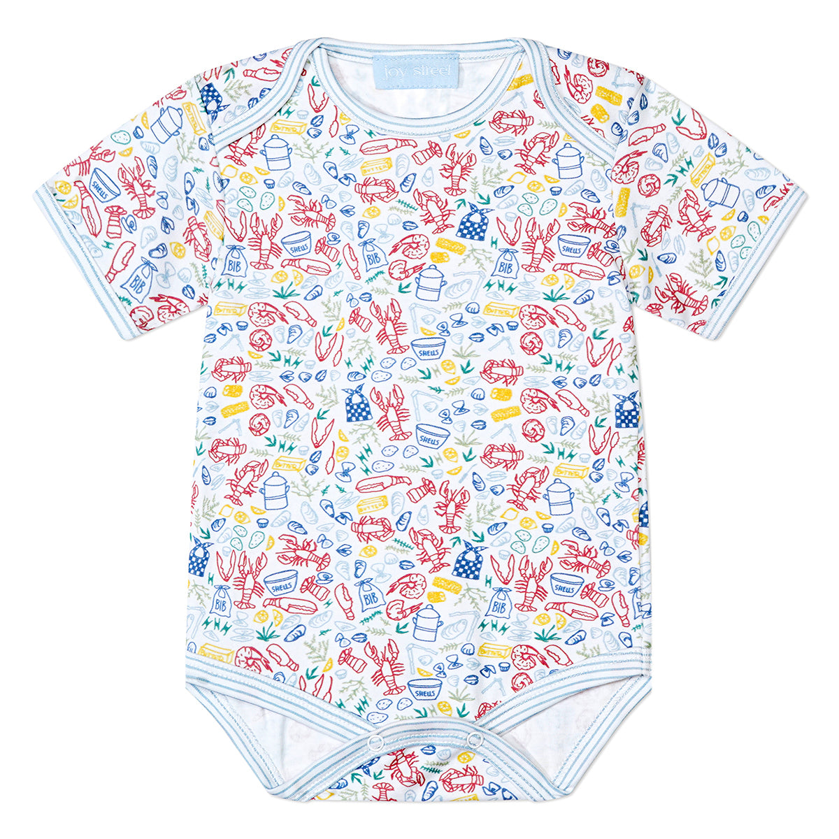 Baby Short Sleeve Body Suit in Clam Bake