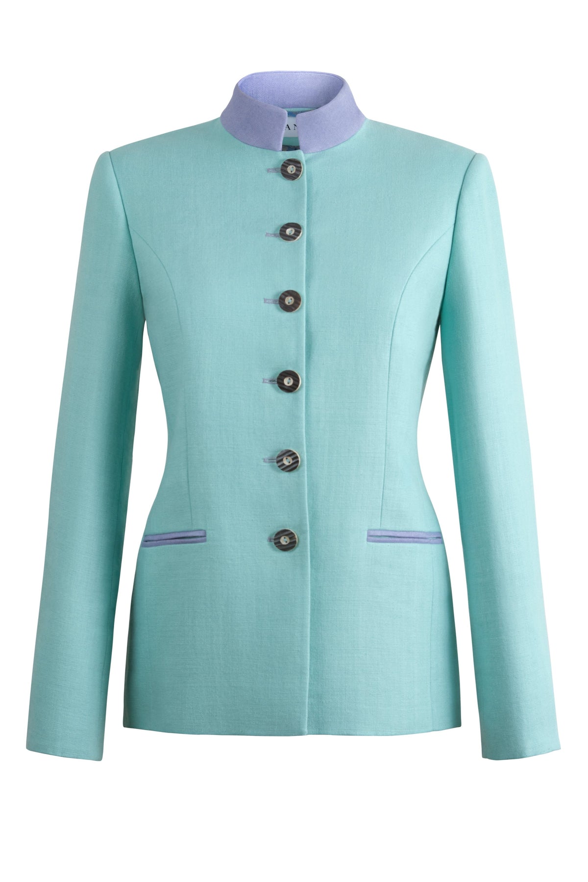 Louise Jacket in Mint Linen