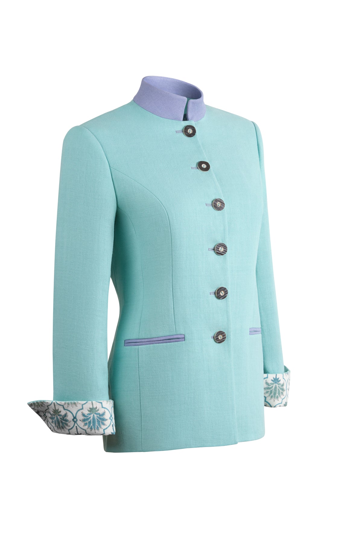 Louise Jacket in Mint Linen