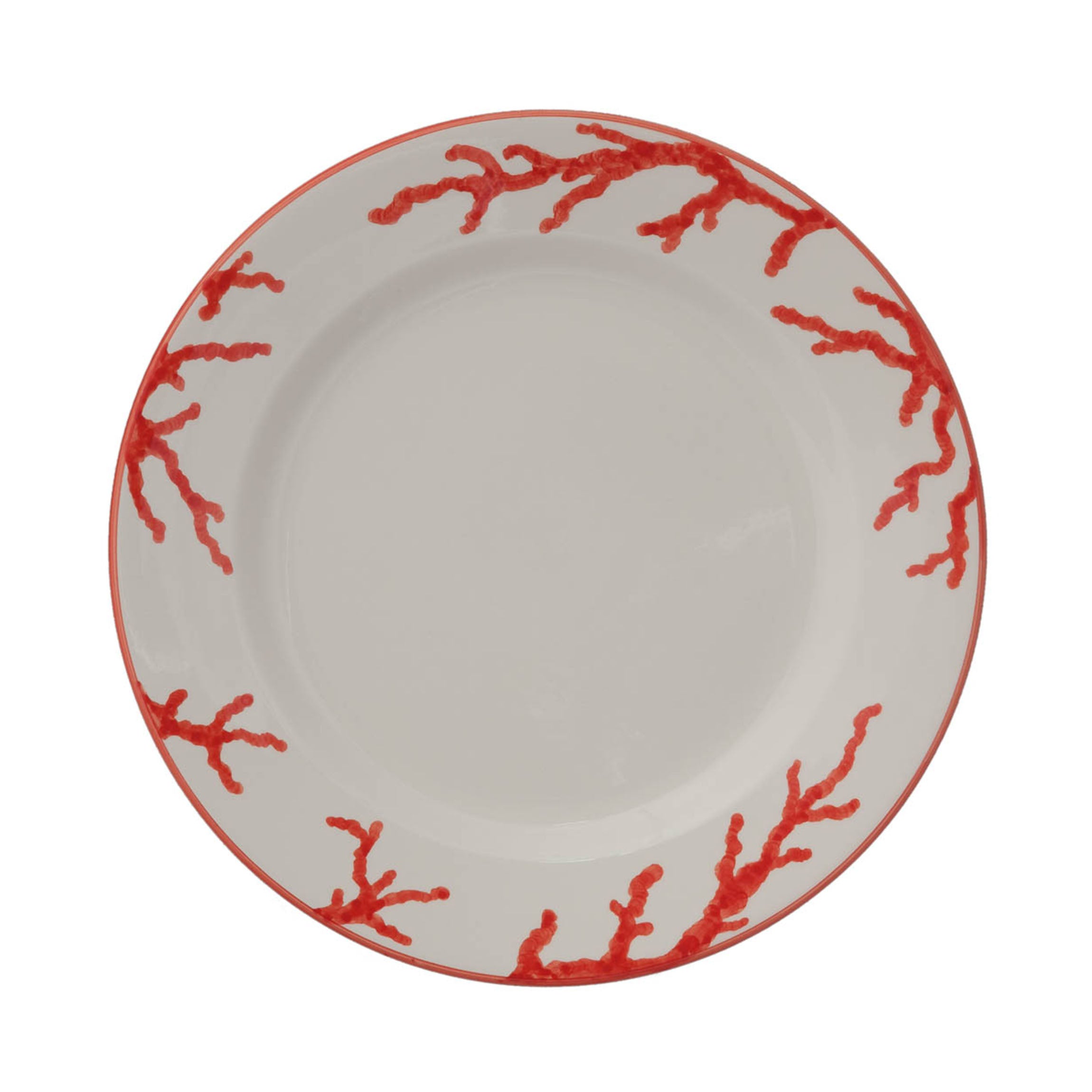 Coral Dinner Plates in Red, Set of 6