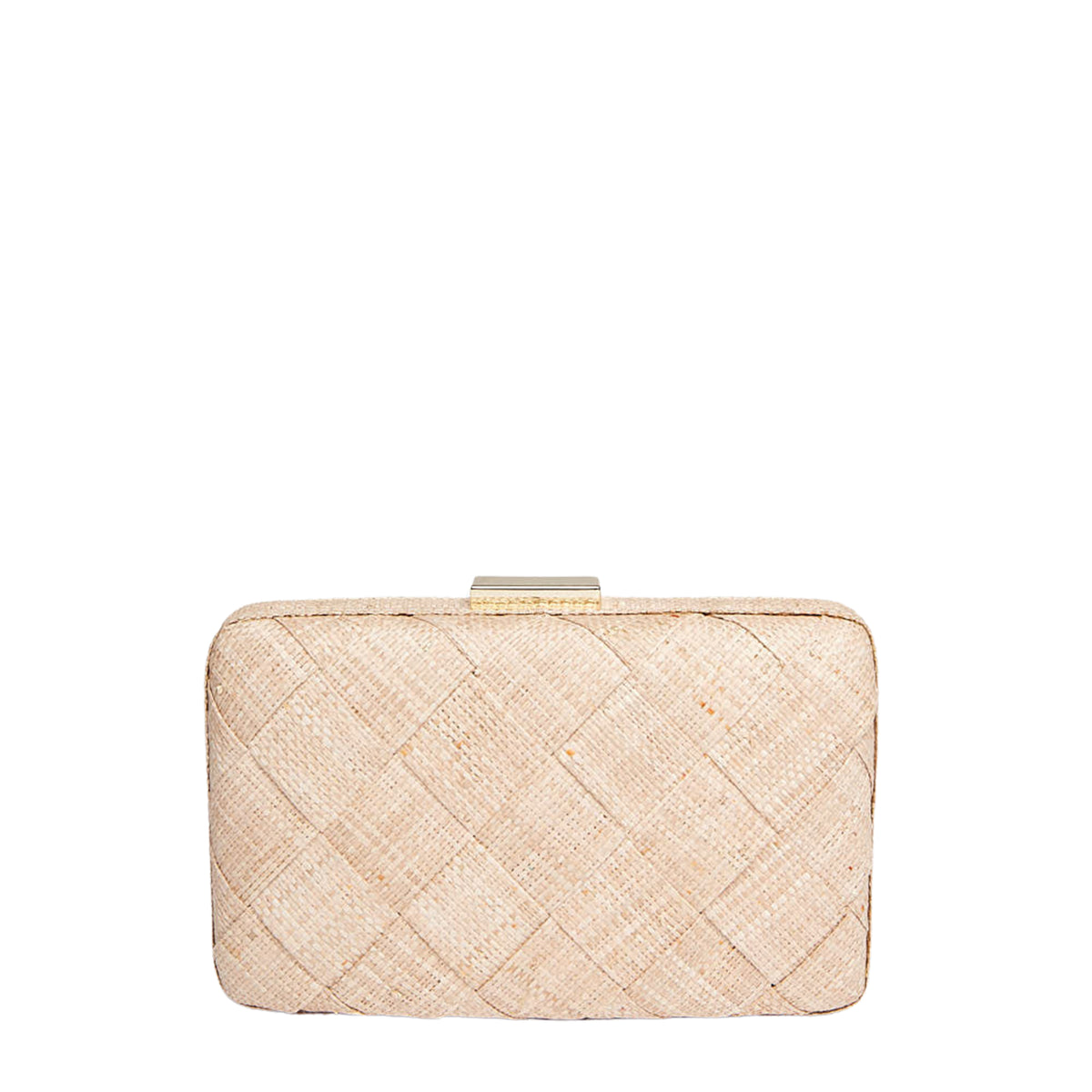 Cosette Woven Straw Clutch Bag in Natural