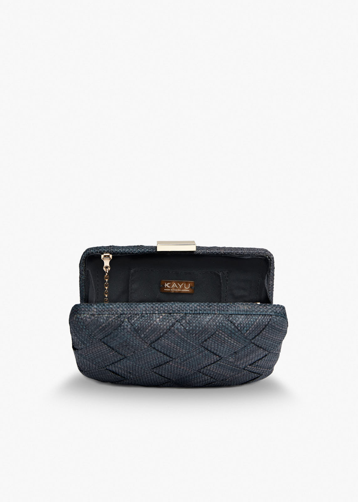 Cosette Woven Straw Clutch Bag in Black