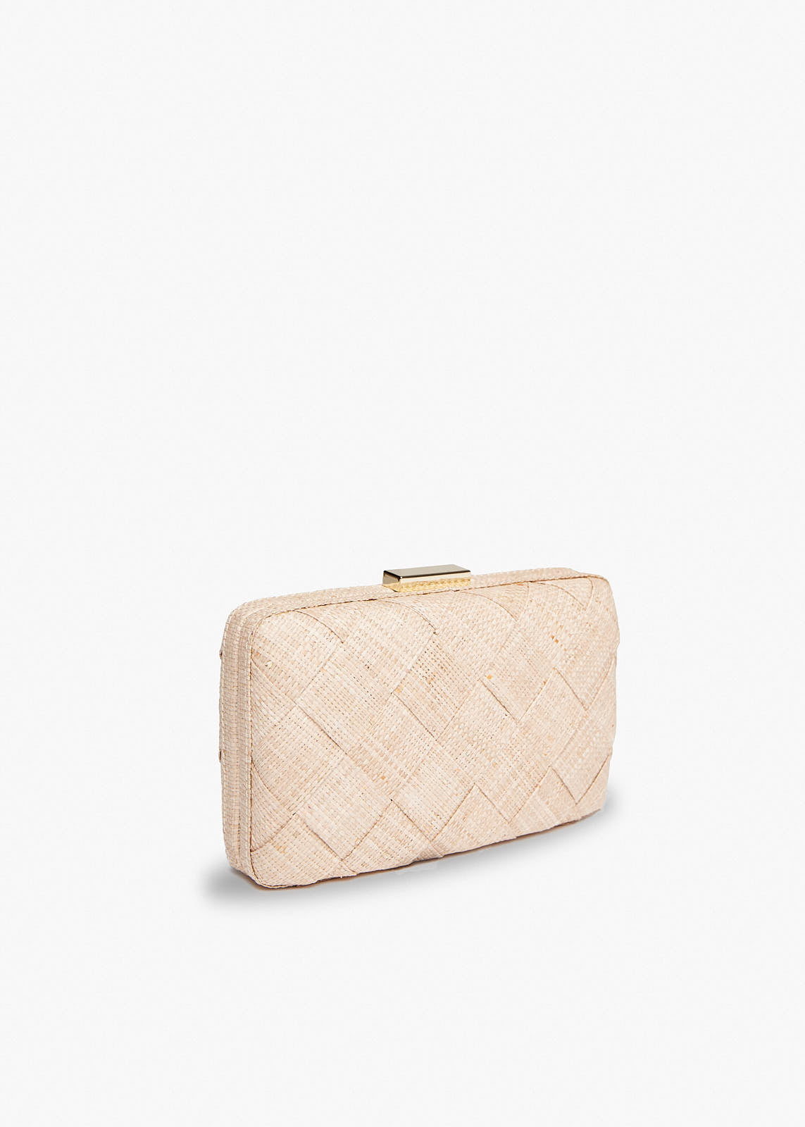 Cosette Woven Straw Clutch Bag in Natural