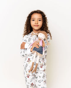 Children's Cowboy Pajamas in Cream