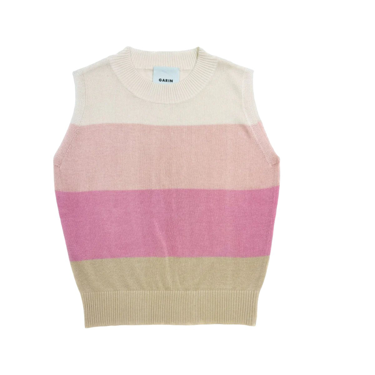 Crewneck Tank Pink Stripe