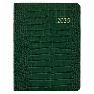 2025 Embossed Crocodile Leather Desk Diary