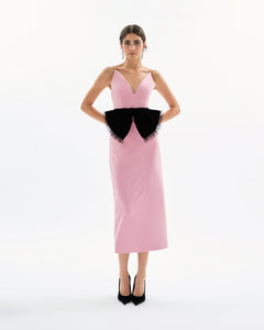 Rose Dress in Rose Quartz & Noir Multi