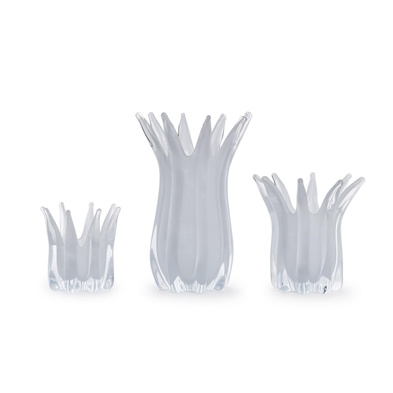 Glass Candle Holder & Vase, Set of 3