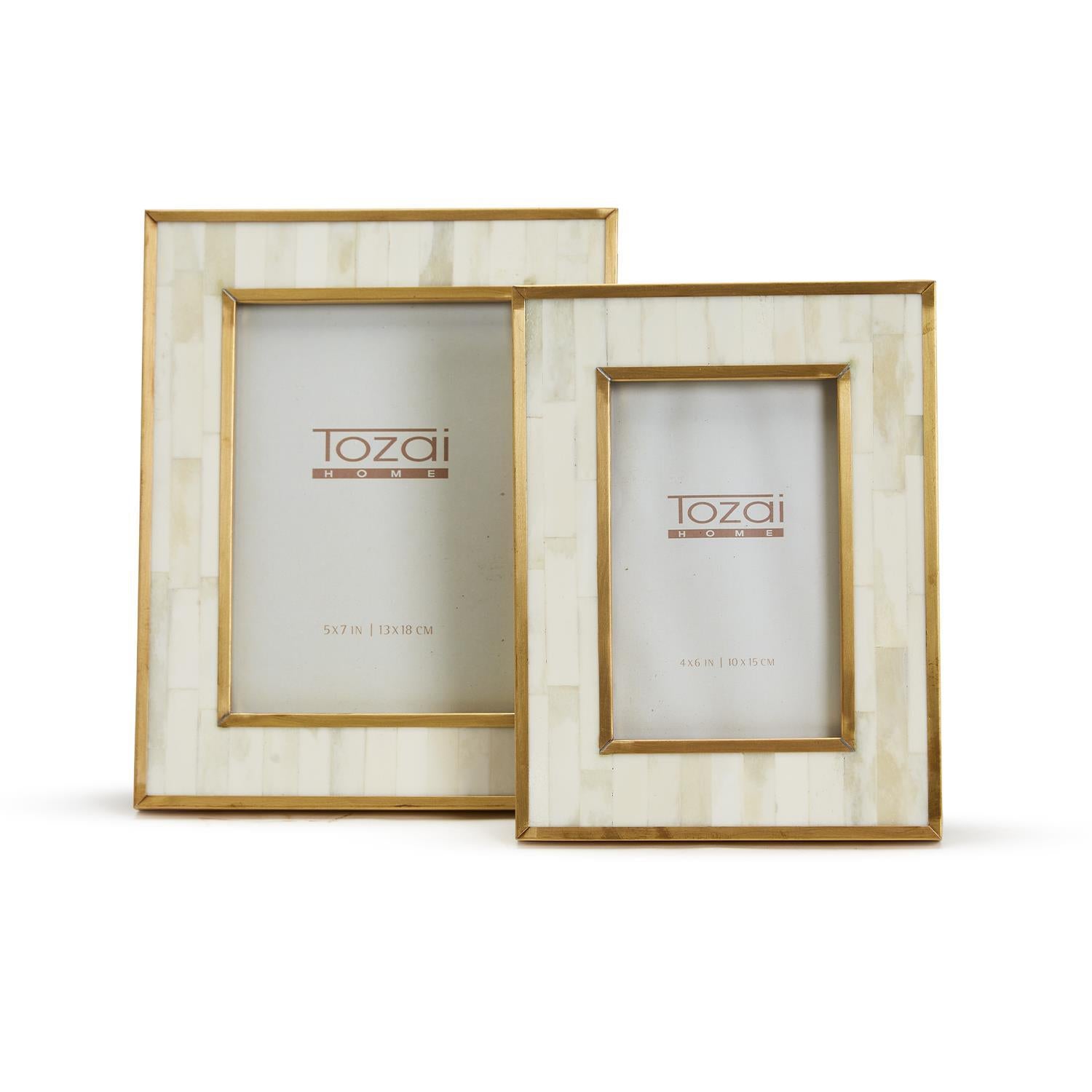 Photo Frame with Brass Border, Set of 2