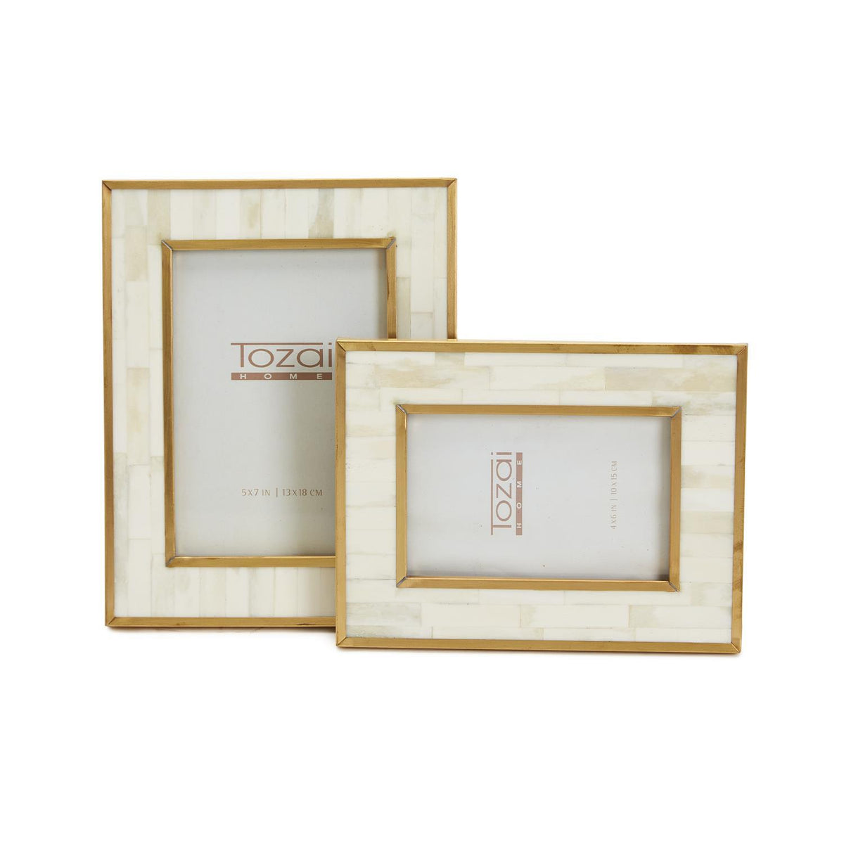 Photo Frame with Brass Border, Set of 2