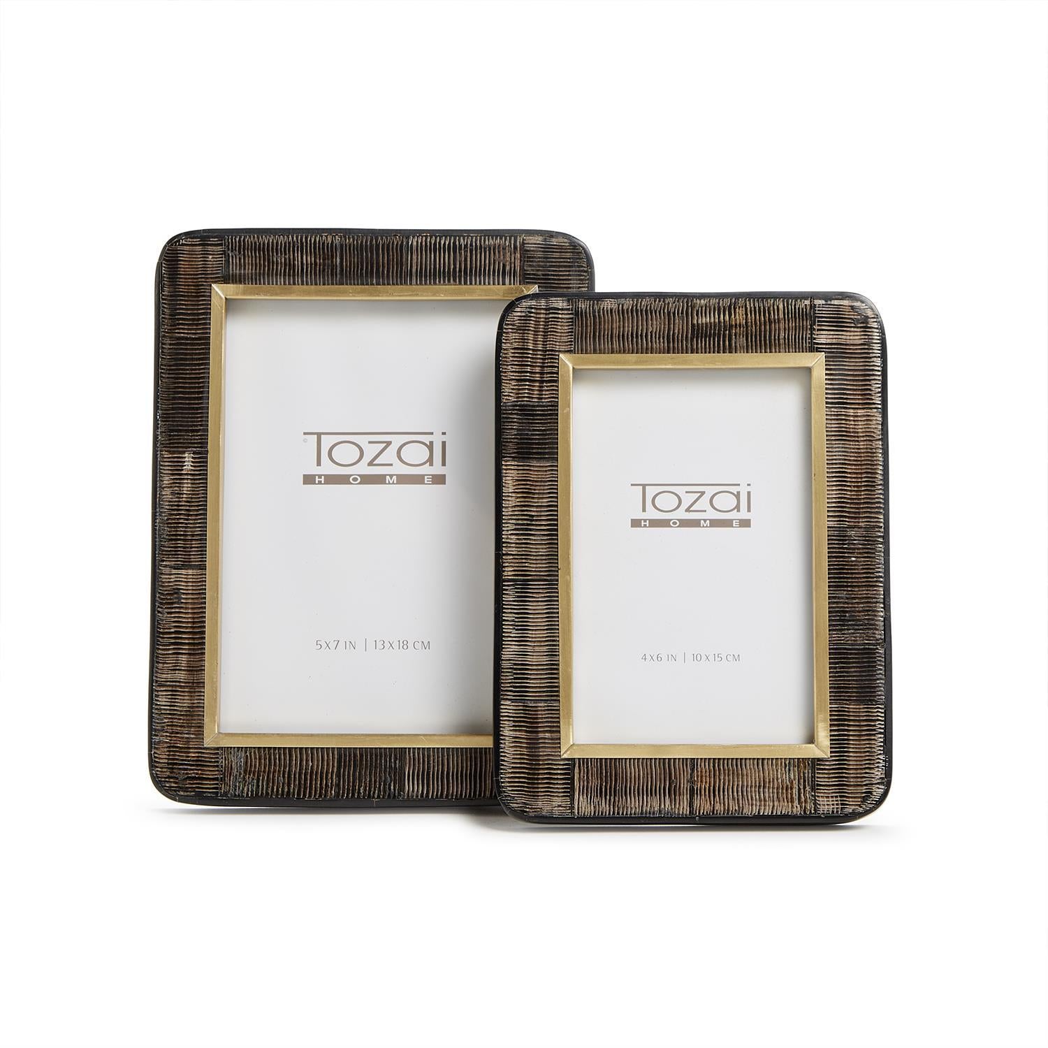 Chiseled Bone Photo Frame, Set of 2