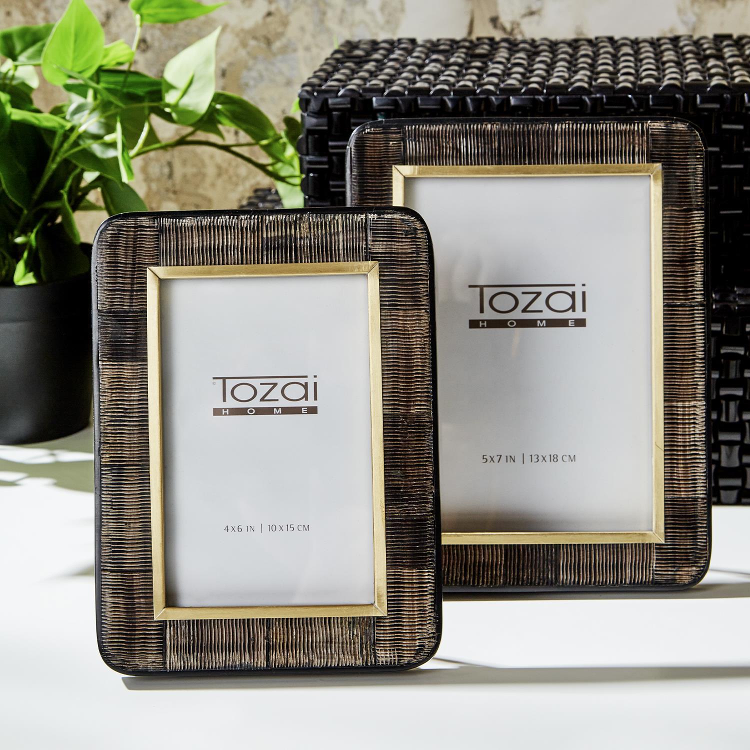 Chiseled Bone Photo Frame, Set of 2