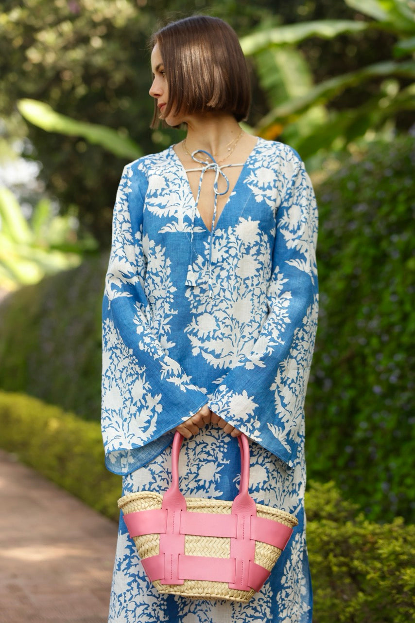 Doha Caftan in Blue Bouquet