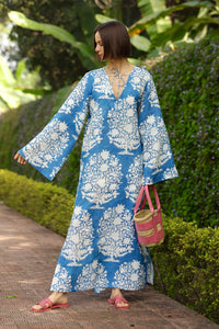 Doha Caftan in Blue Bouquet