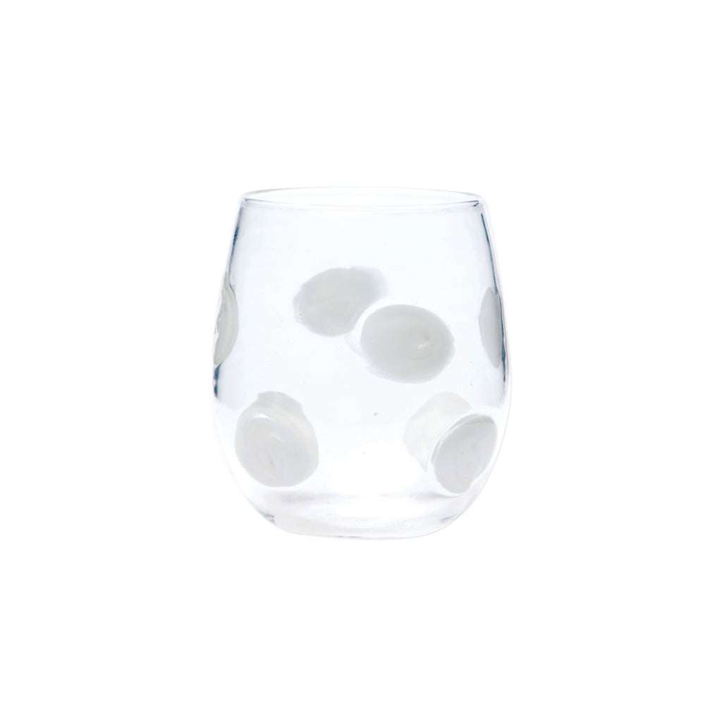 Drop White Stemless Wine Glass