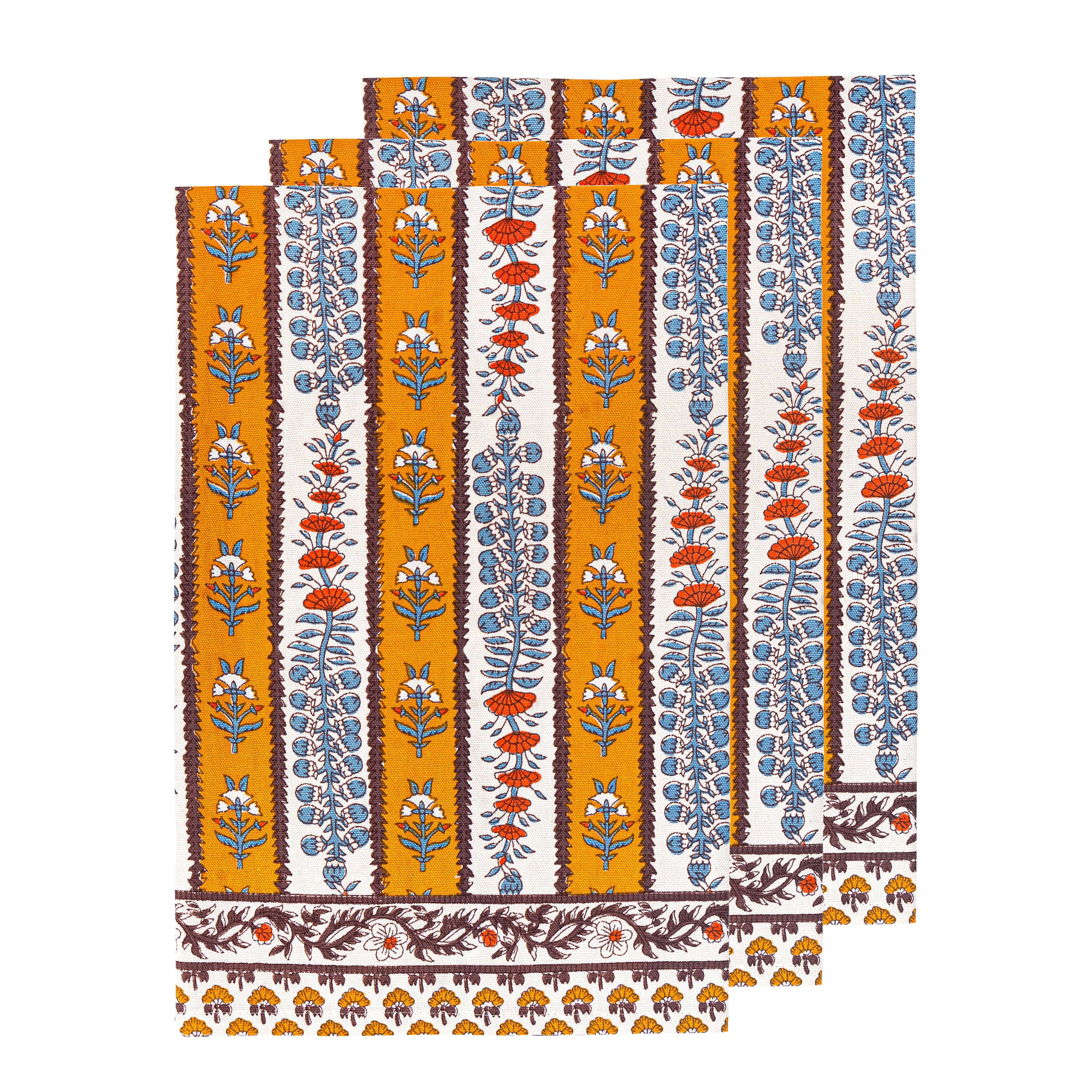 Avignon Tea Towels Dijon & Blue, Set of 3