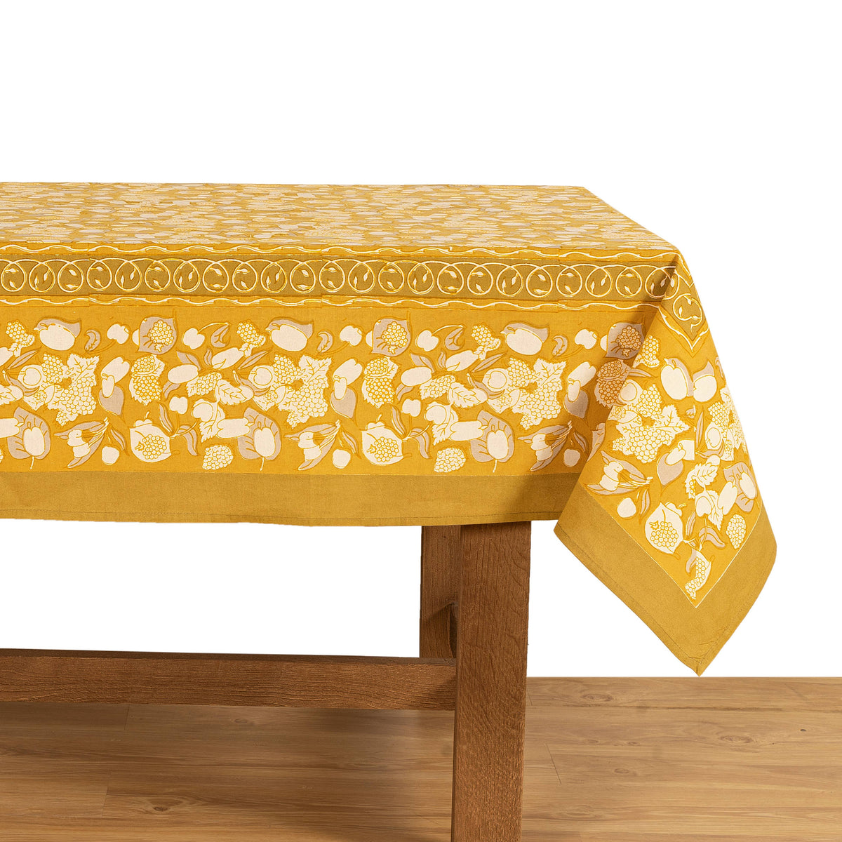 French Tablecloth Forest Harvest Grey & Mustard