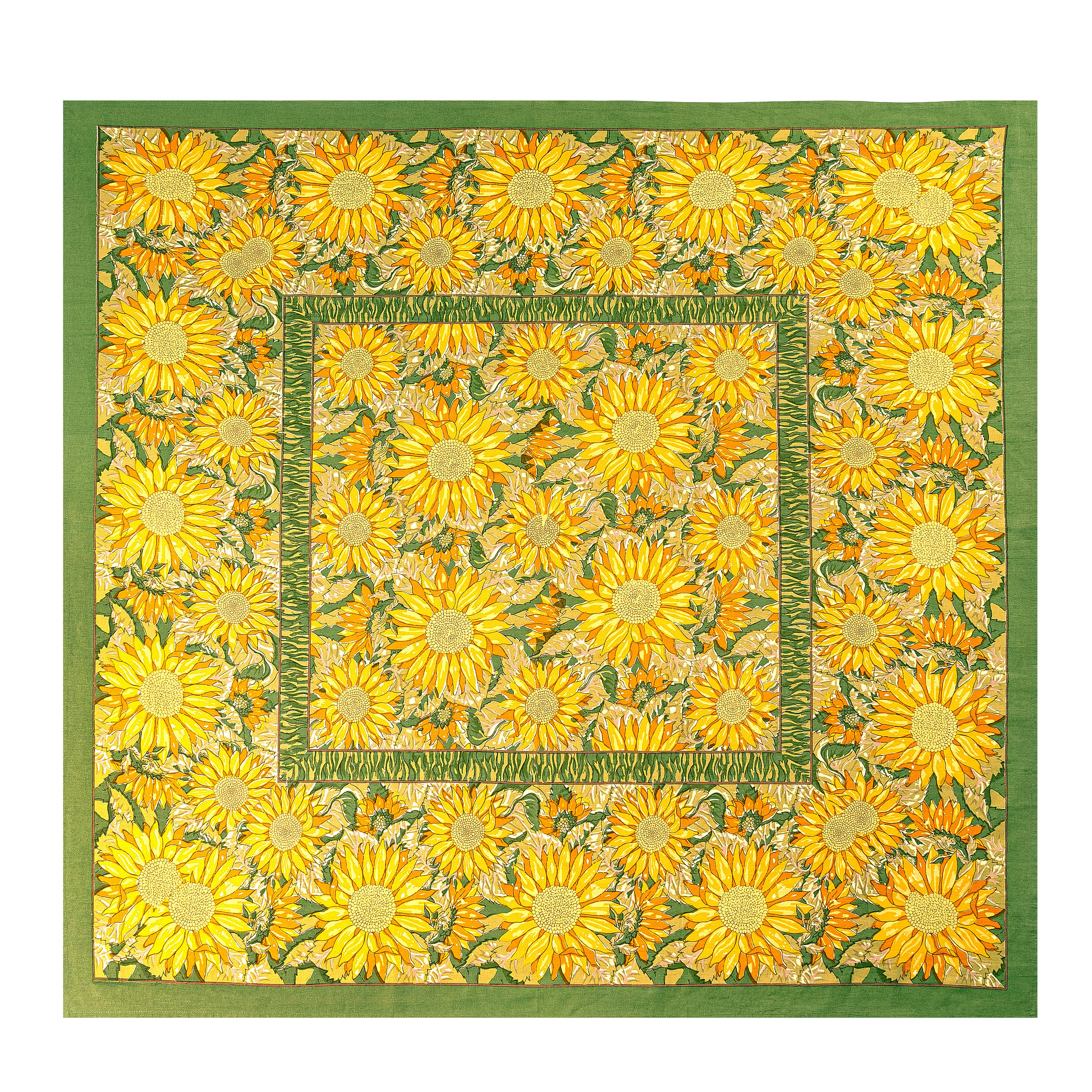 French Tablecloth Sunflower Yellow & Green