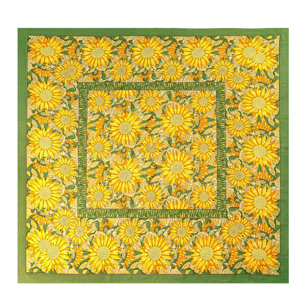 French Tablecloth Sunflower Yellow & Green