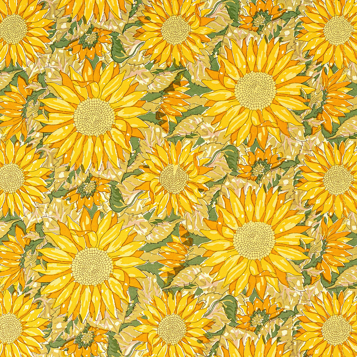 French Tablecloth Sunflower Yellow & Green