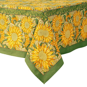 French Tablecloth Sunflower Yellow & Green